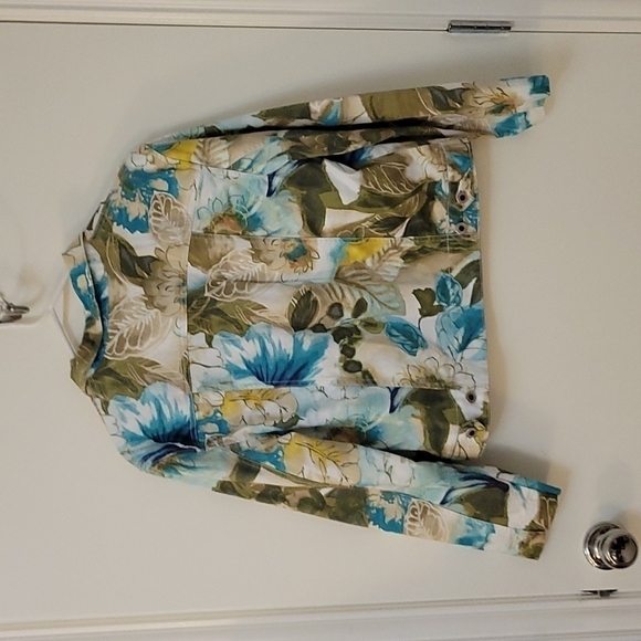 Caribbean JOE Hawaiian Tropical Floral Lightweight Festival Jacket Medium - Picture 5 of 9